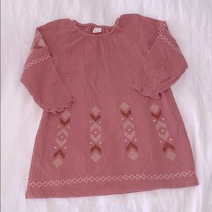 Long sleeve embroidery detailed dress